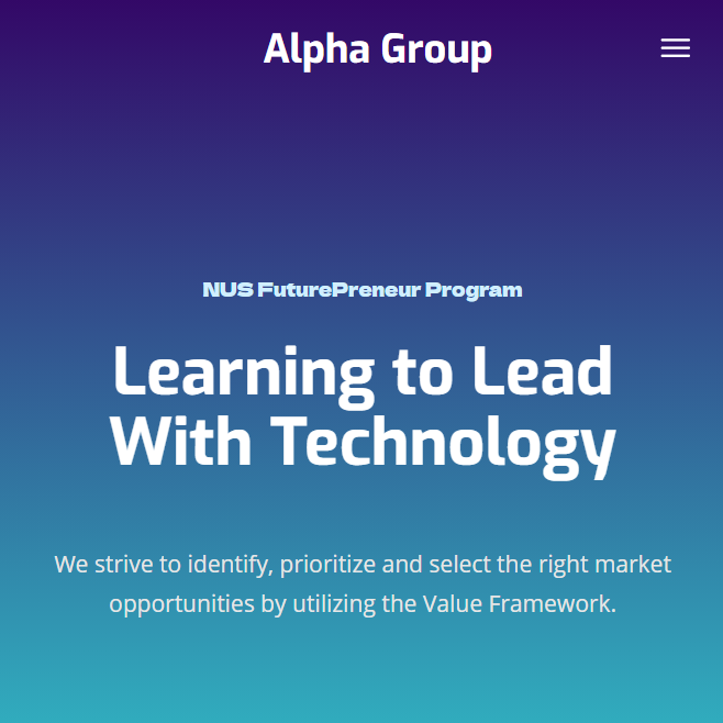 alpha website screenshot